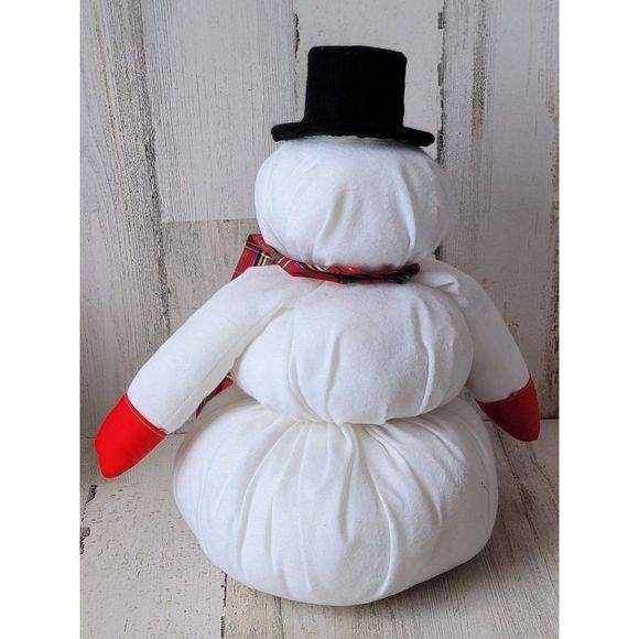 Plush snowman top hat scarf home decor xmas figure - Picture 7 of 10